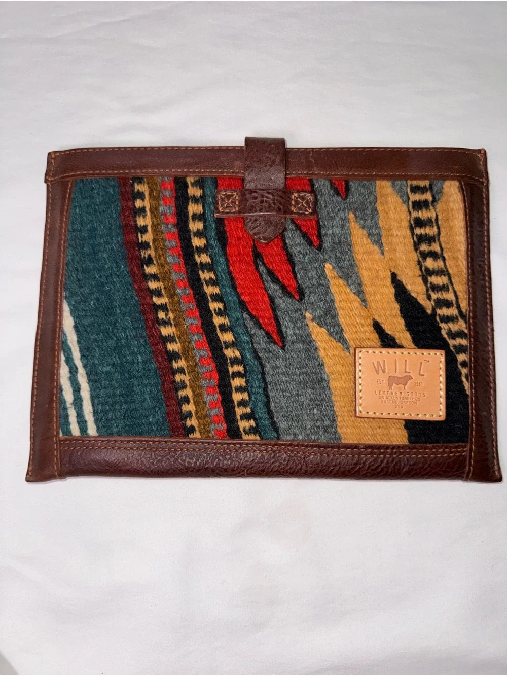 WILL Leather Aztec Patchwork Tablet Sleeve/Clutch in Multi-Color